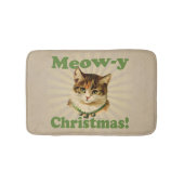 猫の鳴き声yのクリスマス、かわいくおもしろいな休日猫動物 バスマット (正面)