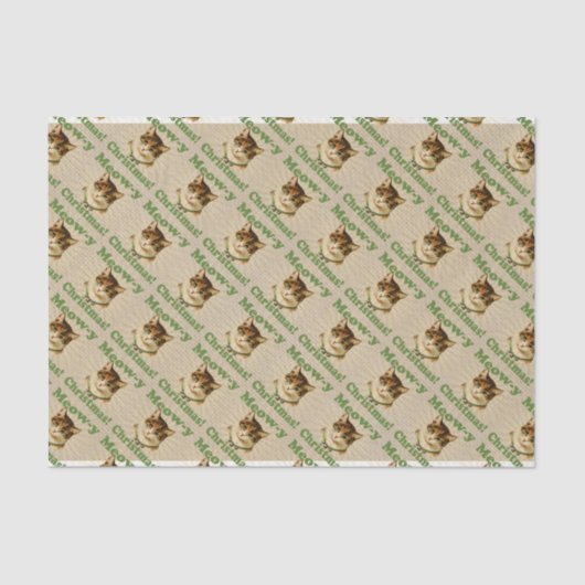 猫の鳴き声yのクリスマス、かわいくおもしろいな休日猫動物 薄葉紙 (正面)