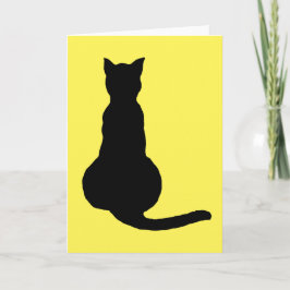 猫の黒いシルエットの背面図 カード