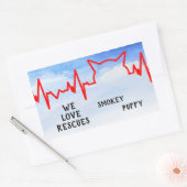 猫の鼓動、我々は救助、水色の空が大好き、 長方形シール (封筒)