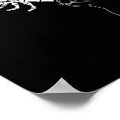 猫の鼻の上のスケルトンのハンドブープハロウィーン ポスター (角)