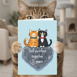 猫の11周年結婚記念日 カード