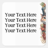 猫の7つのクリスマスホリデーキットン スクエアシール (正面)