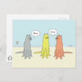 猫の「ニャおもしろいー」と「うすー」を描いた猫漫画 ポストカード (正面/裏面)