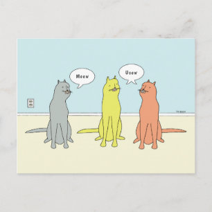 猫の「ニャおもしろいー」と「うすー」を描いた猫漫画 ポストカード