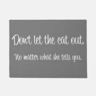 "猫の"玄関マット放たないで下さい ドアマット