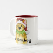 猫のBahの詐欺のマグからのメリークリスマス ツートーンマグカップ (正面左)