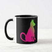 猫のBrightsのカラフルなおもしろい猫のギフトCricketDiane マグカップ (左)