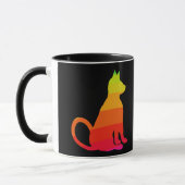 猫のBrightsの虹のおもしろい猫CricketDiane マグカップ (左)