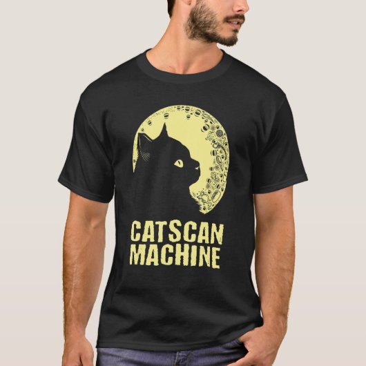 猫のCTスキャン機器     子猫 医療関係者ユーモア Tシャツ (正面)