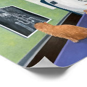 猫のCTスキャン。猫と魚のアート、獣医へのギフト ポスター (角)