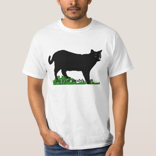 猫のDubh (黒猫)のアイルランド人 Tシャツ (正面)