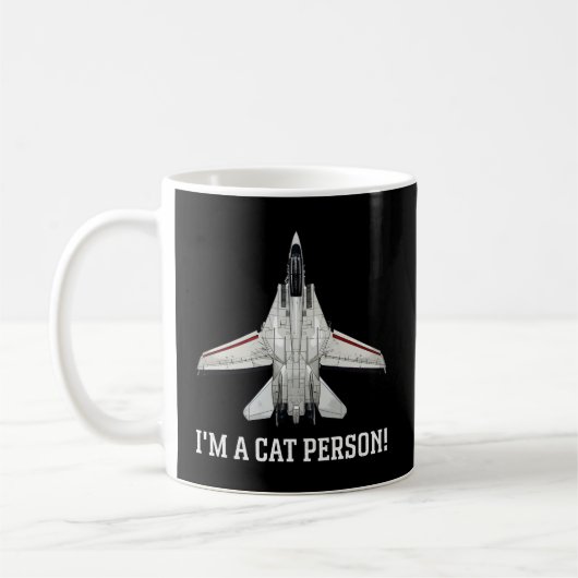 猫のF-14 Tomcat コーヒーマグカップ (左)