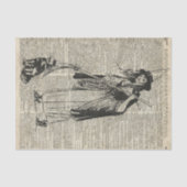 猫のHaloowenのパーティーのギフトの装飾を持つ魔法使い 薄葉紙 (正面)