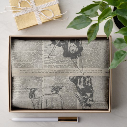 猫のHaloowenのパーティーのギフトの装飾を持つ魔法使い 薄葉紙 (ギフト)