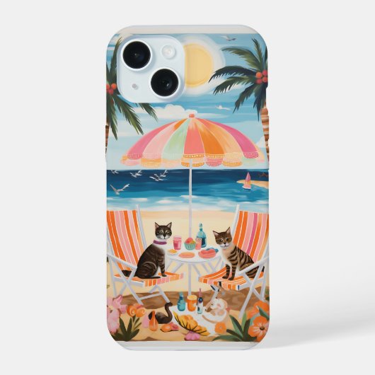 猫のiPhone / iPadケース iPhone 15ケース (裏面)