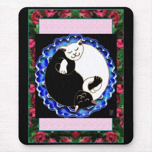 猫のnのバラ マウスパッド (正面)