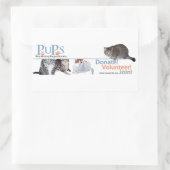 猫のPUPロゴシール 長方形シール (バッグ)