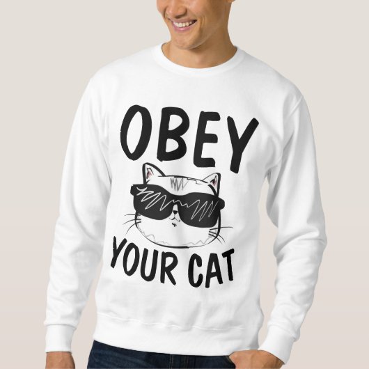 猫のTシャおもしろいツに従う スウェットシャツ (正面)