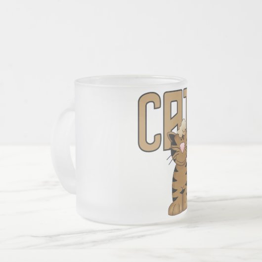 猫のTシャツおよびギフト フロストグラスマグカップ (正面左)