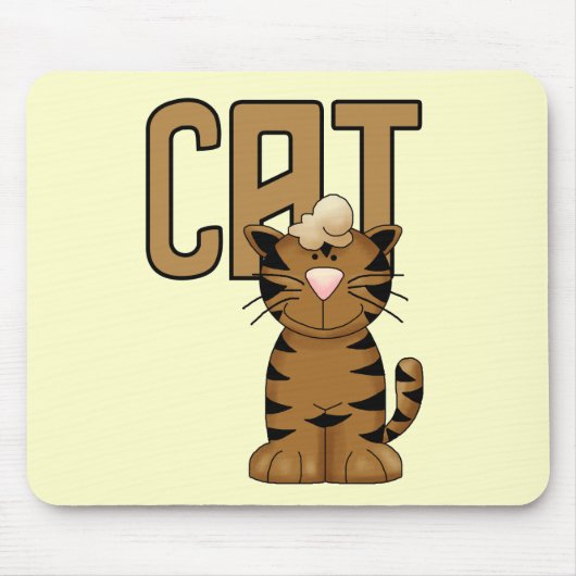猫のTシャツおよびギフト マウスパッド (正面)