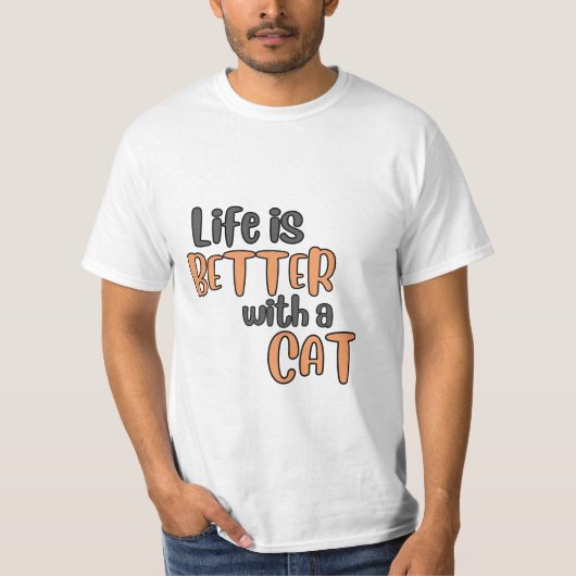 猫のTシャツの方が暮らしが良い Tシャツ (正面)