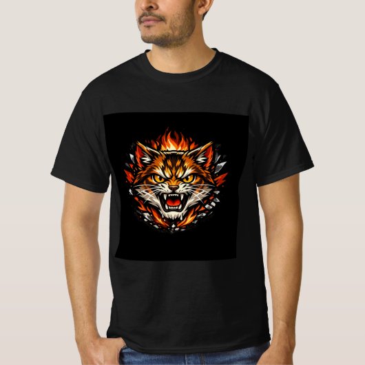猫のTシャツデザイン Tシャツ (正面)