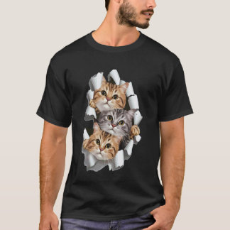 猫のTシャツ, 猫 トレーナー, 猫 破れた 布 シャツ, 子猫 Tシャツ