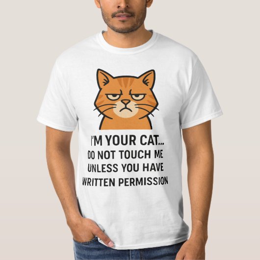猫はあなたのもの – おもしろい許可証 Tシャツ (正面)