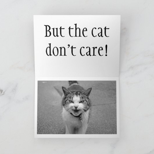 猫はあなたの誕生日がであること気になりません(きれいな) カード (内部)