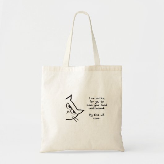 猫はあなたの食糧-おもしろいな猫のトート--を盗むために待っています トートバッグ (正面)
