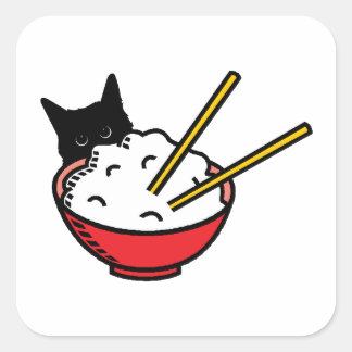 猫はお米が大好き スクエアシール