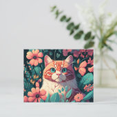 猫はがきで明るい願いをユニーク送る ポストカード (スタンド正面)