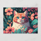 猫はがきで明るい願いをユニーク送る ポストカード (正面)