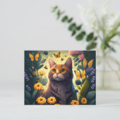 猫はがきで明るい願いをユニーク送る ポストカード (スタンド正面)