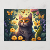 猫はがきで明るい願いをユニーク送る ポストカード (正面)