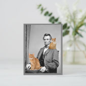 猫はがき付きエイブラハムリンカーン ポストカード (スタンド正面)