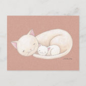 猫はがき猫ママ&ベビーアートはがきかわいい猫 ポストカード (正面)