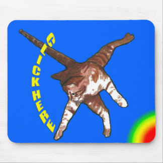 猫はここにクリック言います! 青いマウスパッド マウスパッド