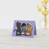 猫はすぐによく得ます カード (黄色い花)