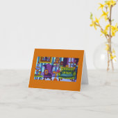 猫はどこにありますか。 挨拶状 カード (黄色い花)