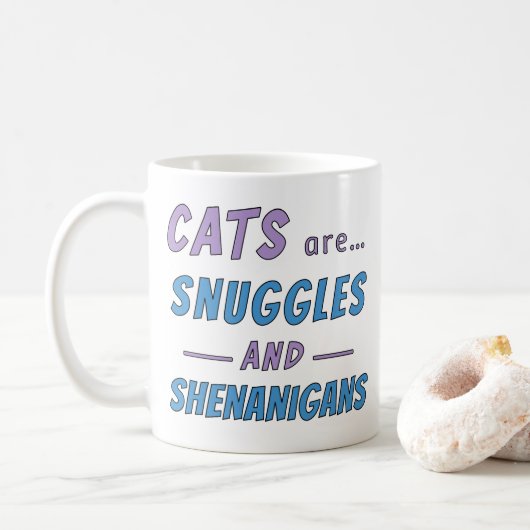 猫はぬくもりと賑やかさ コーヒーマグカップ (ドーナツ)
