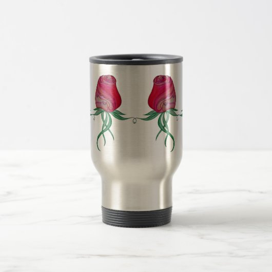 猫はの走行する人のために上がりました トラベルマグ (中央)