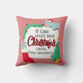 猫はもしクリスマスカードを送るだろうけど クッション (裏面)