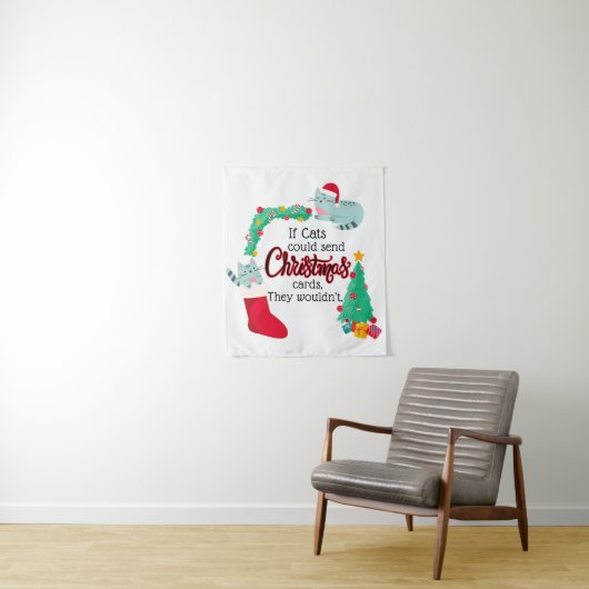 猫はもしクリスマスカードを送るだろうけど タペストリー (インサイチュ)