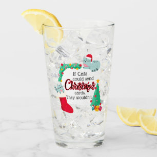 猫はもしクリスマスカードを送るだろうけど タンブラーグラス