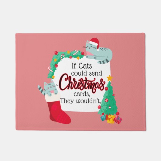 猫はもしクリスマスカードを送るだろうけど ドアマット (正面)