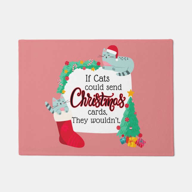 猫はもしクリスマスカードを送るだろうけど ドアマット (正面)