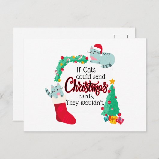 猫はもしクリスマスカードを送るだろうけど ポストカード (正面/裏面)