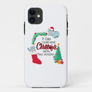 猫はもしクリスマスカードを送るだろうけど iPhone 11 ケース